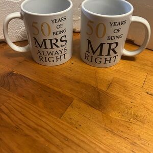 Source Unknown 50th Anniversary Mug Set - White and Gold